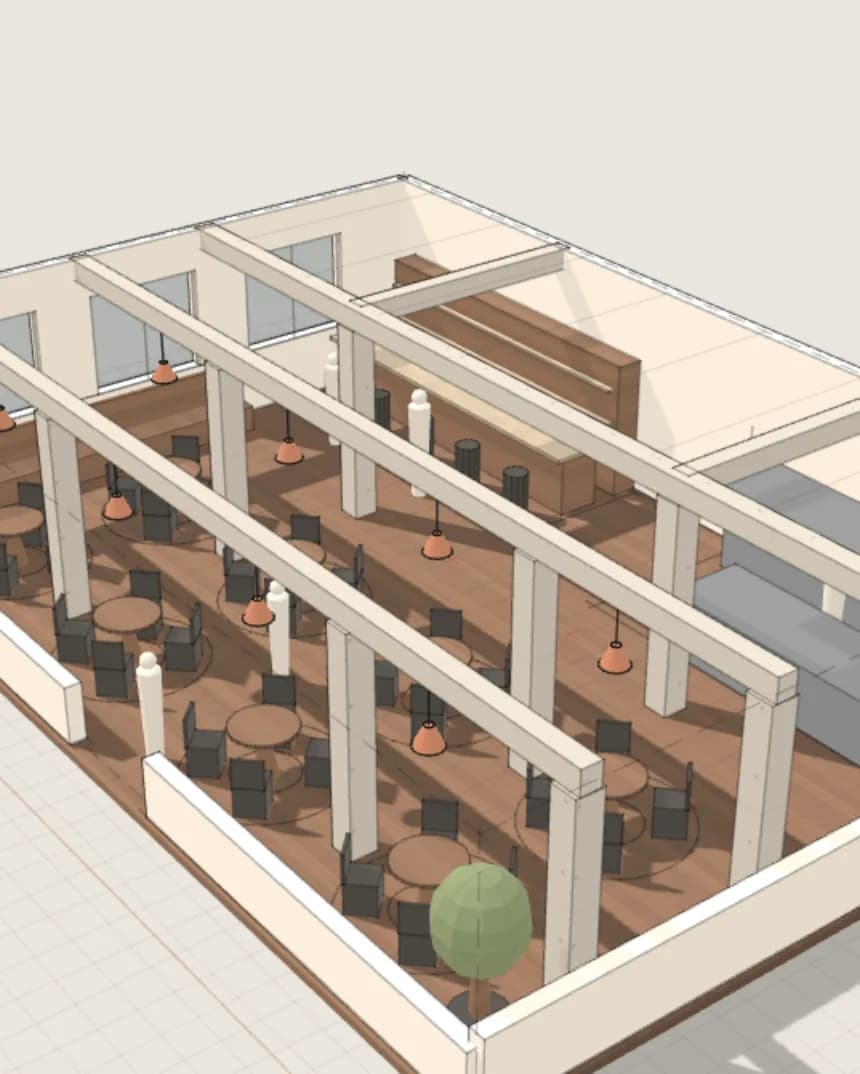 Restoran ve Gastronomi — tamamlanmış maket görünümü